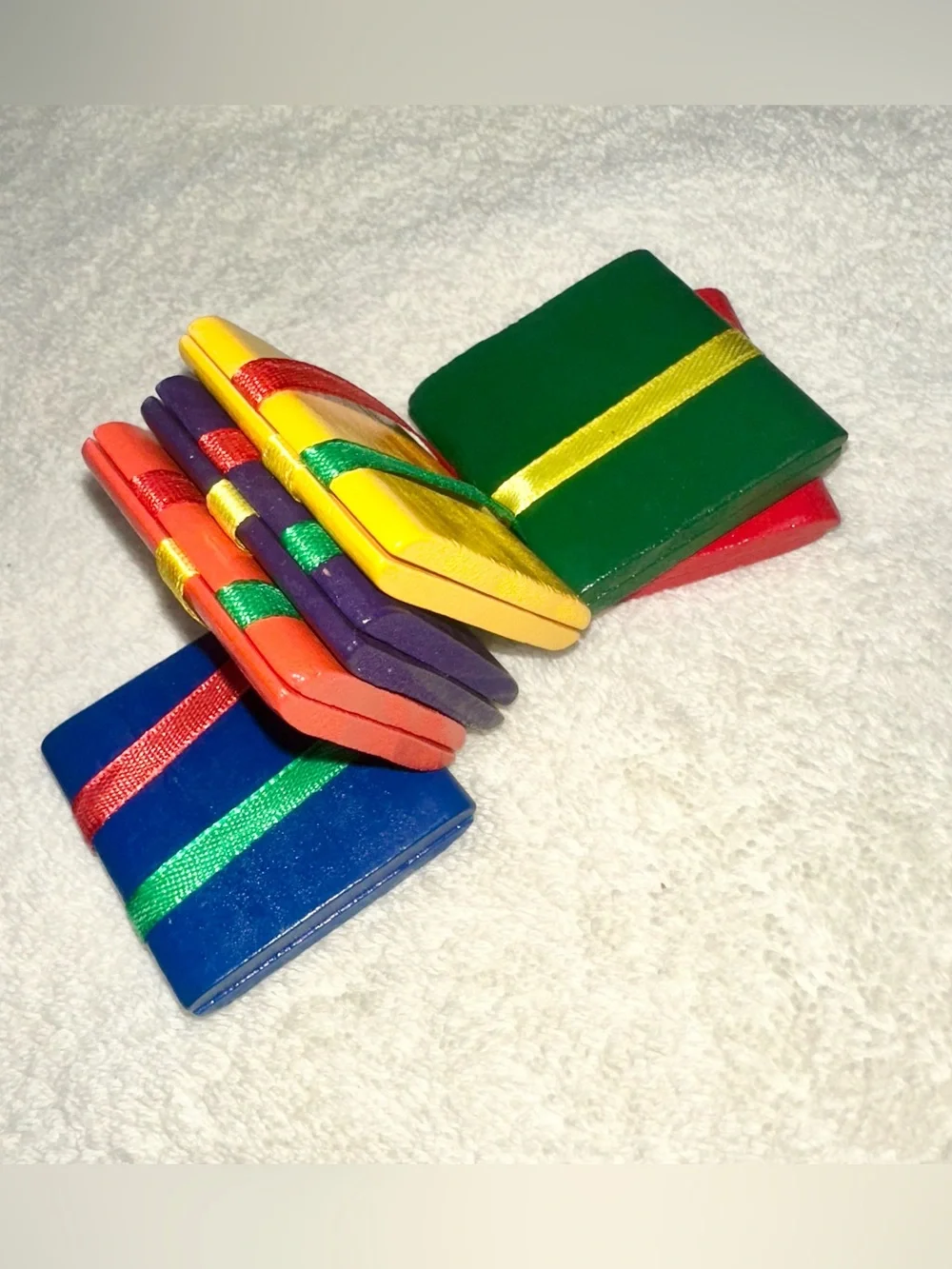 Wooden Jacobs Ladder Toy Rainbow Retro Vintage Kinetic Illusion Fidget Blocks